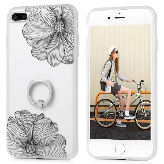 Badalink iPhone 7 Plus Case (5.5") 360 Degree Rotating Ring Holder Kickstand Shockproof Soft TPU Bumper Frame... N32