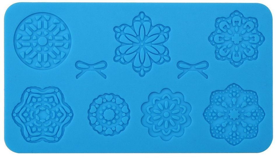 5pc Cake Decorating Molds- Premium Silicone Decoration Molds for Sugarcraft, Fondant, Gumpaste, Resin Mold, Lace... N6