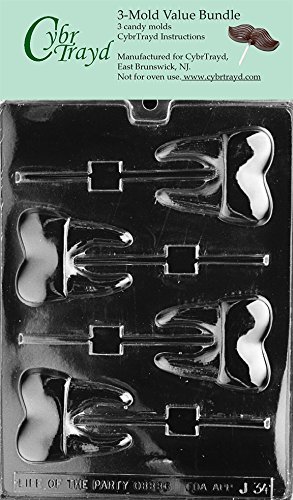 CybrTrayd J034-3BUNDLE Tooth Lolly Chocolate Candy Mold with Exclusive Copyrighted Chocolate Molding Instructions