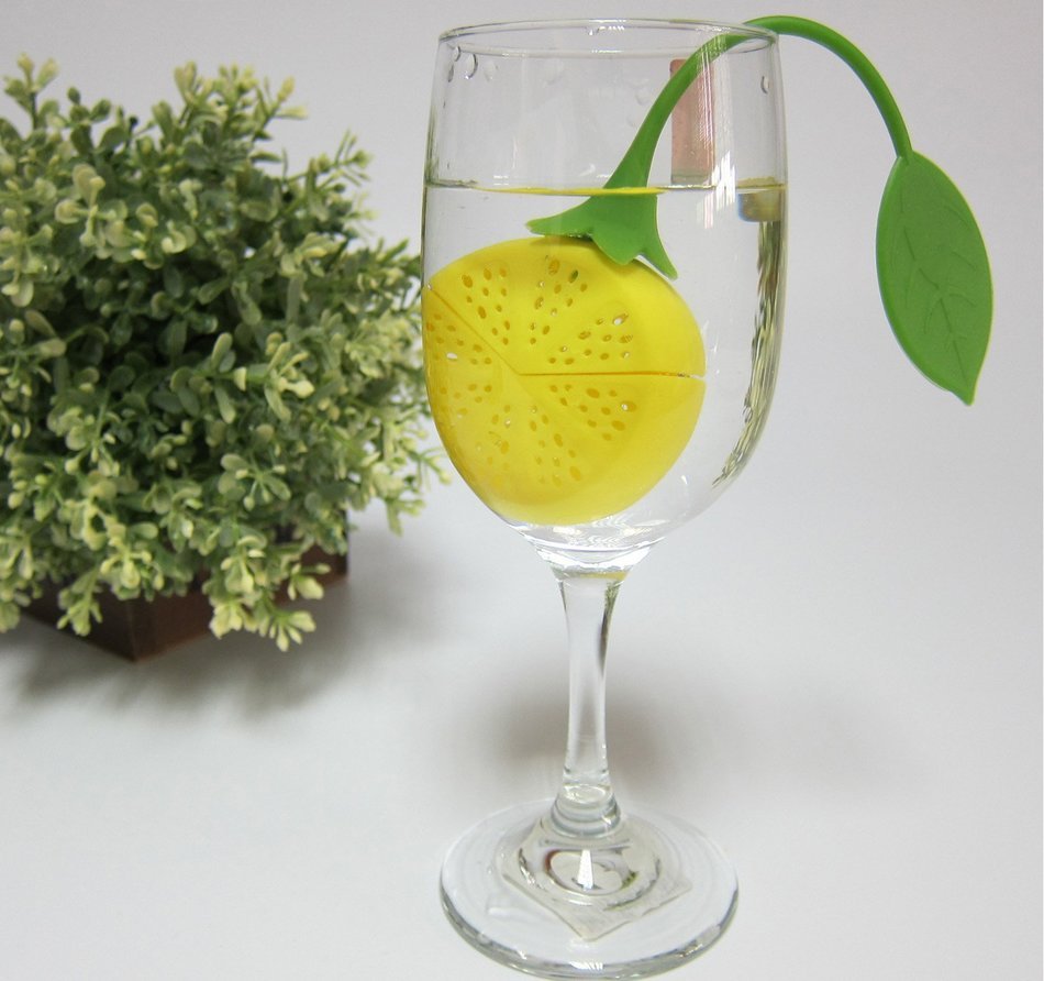 YIJIA Silicone Tea Infuser with Leaf Strainer Handle Lemon Shape Strainer Filter for Loose Leaf Herbal Tea pack... N2