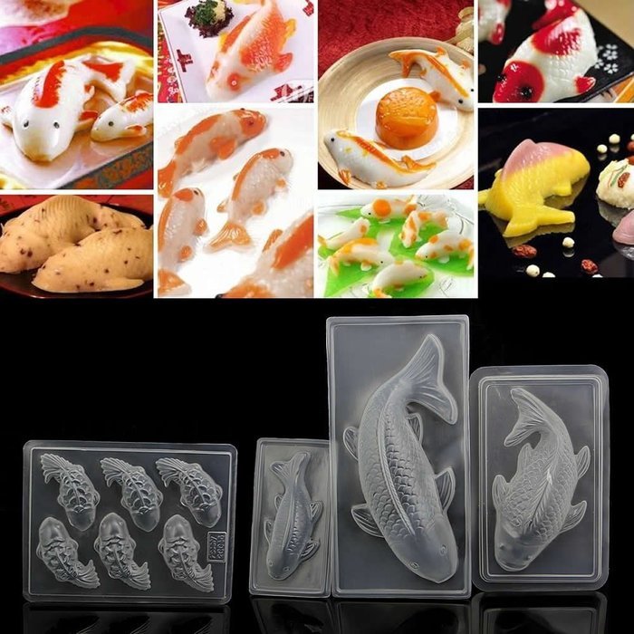 HeroNeo&reg; DIY 3D Koi Fish Plastic Cake Chocolate Mould Jelly Handmade Sugarcraft Mold (Large Koi Fish) N4