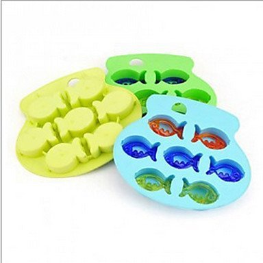 Y&XL&H Silicone Ice Aquarium Tray Sea Fish Reusable Makes QQ Fish Ice Trays (Random Color)