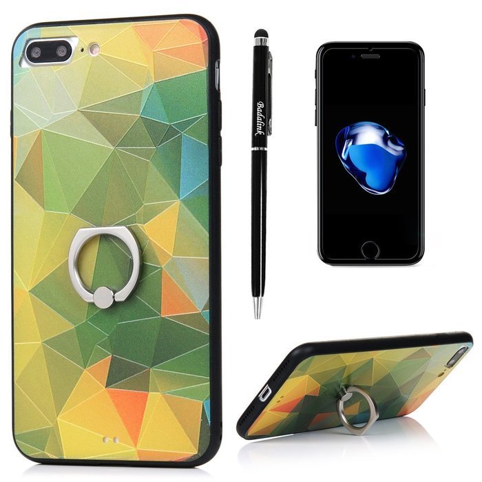 Badalink iPhone 7 Plus Case (5.5") 360 Degree Rotating Ring Holder Kickstand Shockproof Soft TPU Bumper Frame... N41