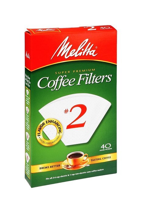 Melitta 622704 #2 White Cone Coffee Filters 40 Count