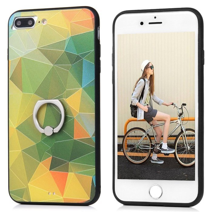 Badalink iPhone 7 Plus Case (5.5") 360 Degree Rotating Ring Holder Kickstand Shockproof Soft TPU Bumper Frame... N42