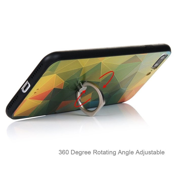 Badalink iPhone 7 Plus Case (5.5") 360 Degree Rotating Ring Holder Kickstand Shockproof Soft TPU Bumper Frame... N43