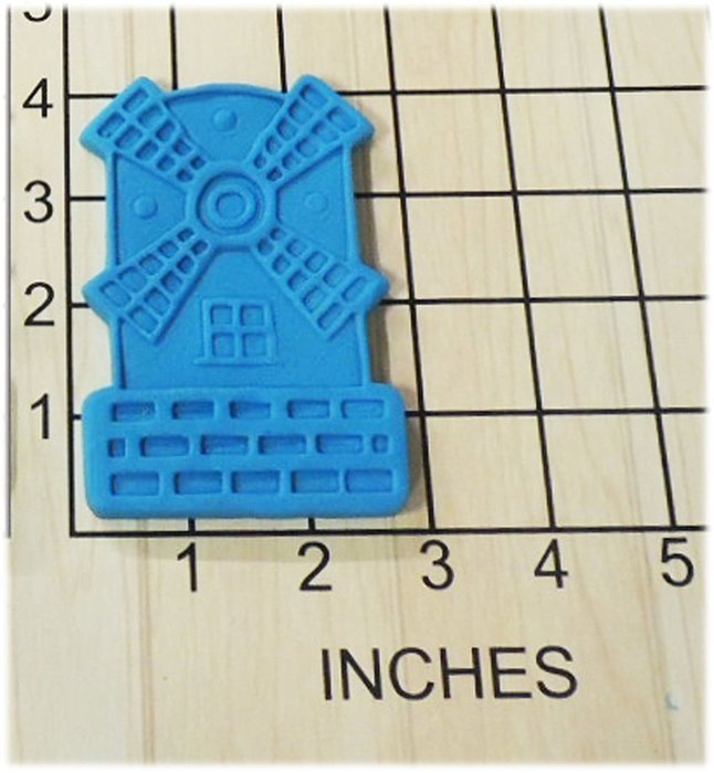 Classic Windmill Shaped Fondant Cookie Cutter and Stamp vintage design #1130 N2