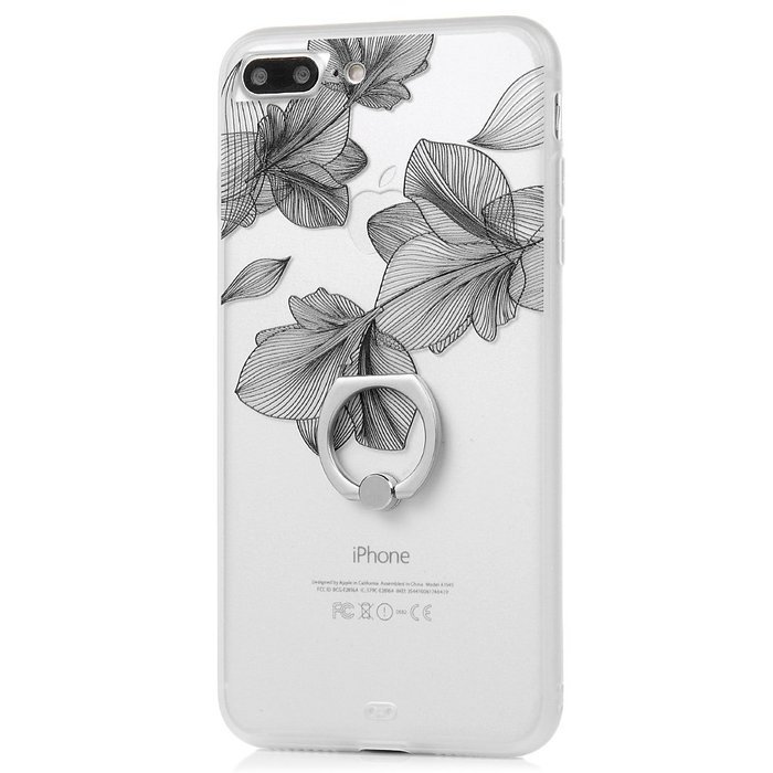 Badalink iPhone 7 Plus Case (5.5") 360 Degree Rotating Ring Holder Kickstand Shockproof Soft TPU Bumper Frame... N45