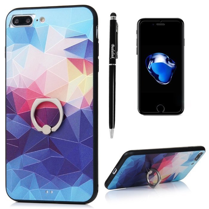 Badalink iPhone 7 Plus Case (5.5") 360 Degree Rotating Ring Holder Kickstand Shockproof Soft TPU Bumper Frame... N48