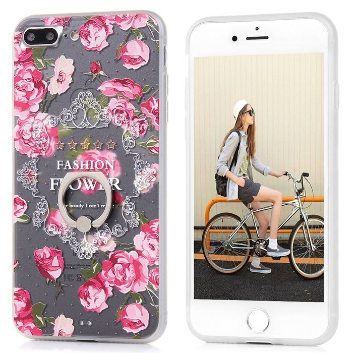 Badalink iPhone 7 Plus Case (5.5") 360 Degree Rotating Ring Holder Kickstand Shockproof Soft TPU Bumper Frame... N50