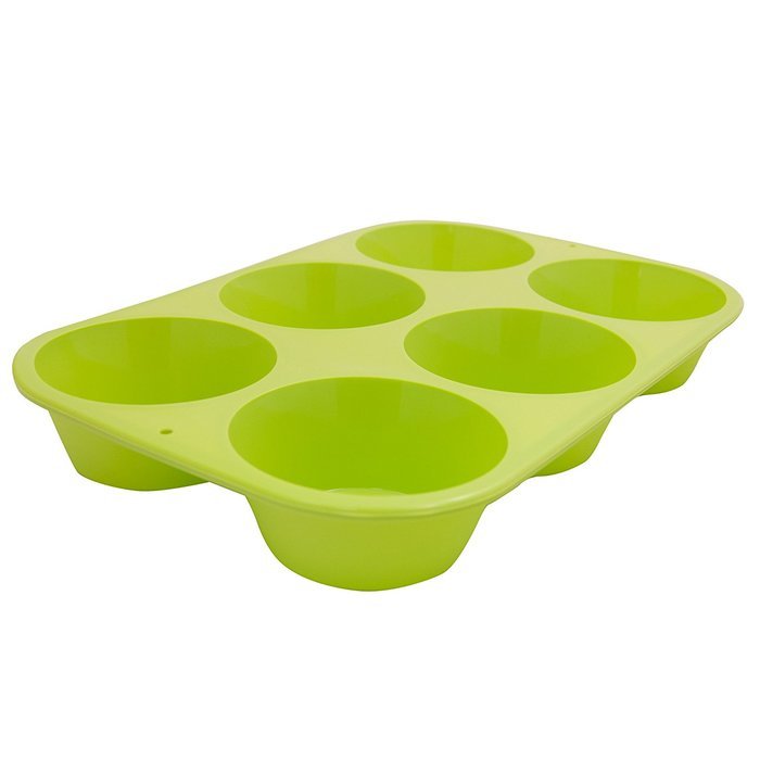 Marathon Housewares KW200010RD Premium Silicone 6 Cup Standard Size Muffin Pan, Red N9
