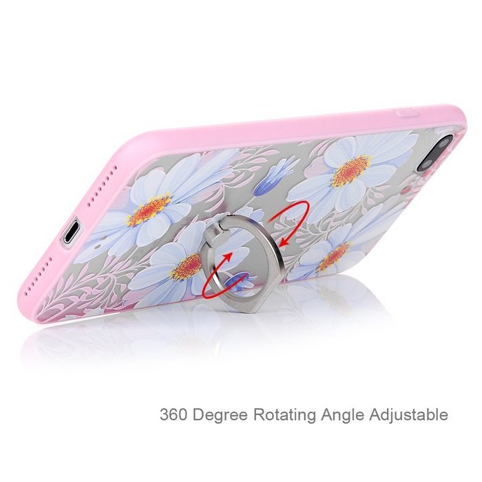 Badalink iPhone 7 Plus Case (5.5") 360 Degree Rotating Ring Holder Kickstand Shockproof Soft TPU Bumper Frame... N55