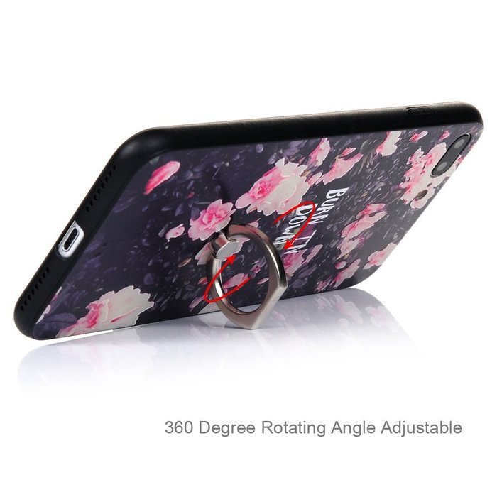 Badalink iPhone 7 Plus Case (5.5") 360 Degree Rotating Ring Holder Kickstand Shockproof Soft TPU Bumper Frame... N58