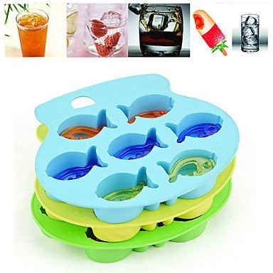 Y&XL&H Silicone Ice Aquarium Tray Sea Fish Reusable Makes QQ Fish Ice Trays (Random Color) N2