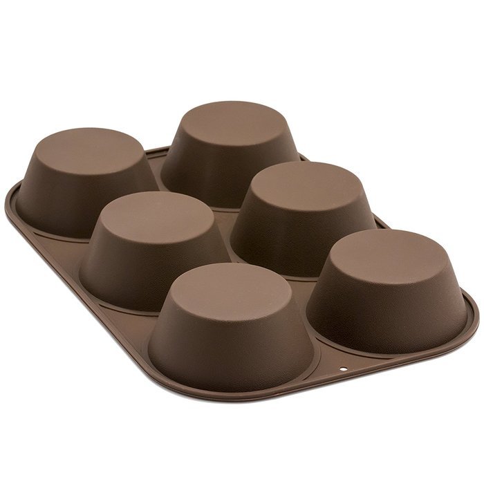 Marathon Housewares KW200010RD Premium Silicone 6 Cup Standard Size Muffin Pan, Red N18