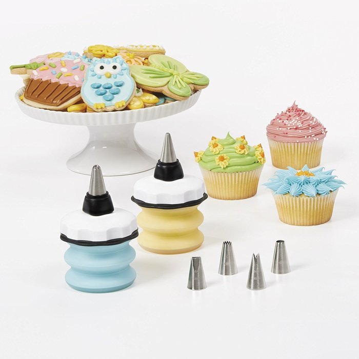 OXO Good Grips Baker's 8-Piece Silicone Decorating Bottle Kit, Clear/Red N19