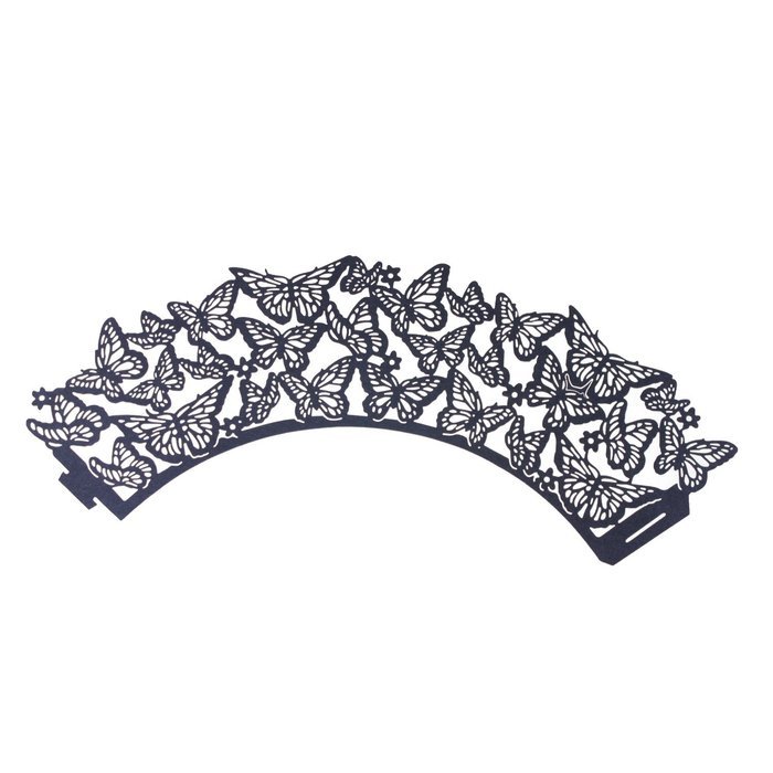 UNIQLED Pack of 50 Dancing Butterfly Filigree Bake Cake Paper Cups Little Vine Lace Laser Cut Liner Cupcake Wrappers... N11