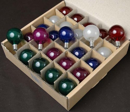 Novelty Lights, Inc. G40-E12-5W-S-FR Globe Outdoor Patio Party Christmas Replacement Bulbs, Frosted White, 25... N26