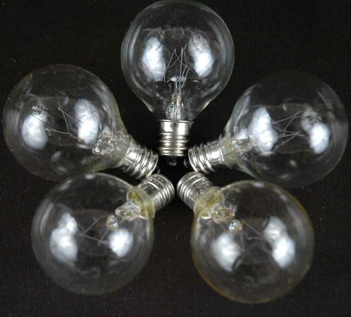 Novelty Lights, Inc. G40-E12-5W-S-FR Globe Outdoor Patio Party Christmas Replacement Bulbs, Frosted White, 25... N29