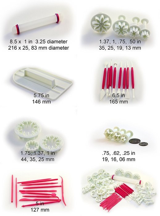 Sorcery Products &trade; (15 Sets / 60 pcs)Fondant Heart Flower Cake Sugarcraft Cookie Mould Icing Plunger Cutter Tool... N4
