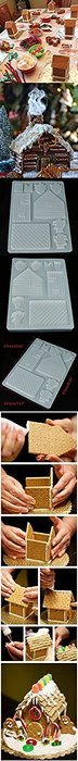 Anyana Christmas House Cake Mold Chocolate Baking Mould Pudding Jelly DIY Decor Tool