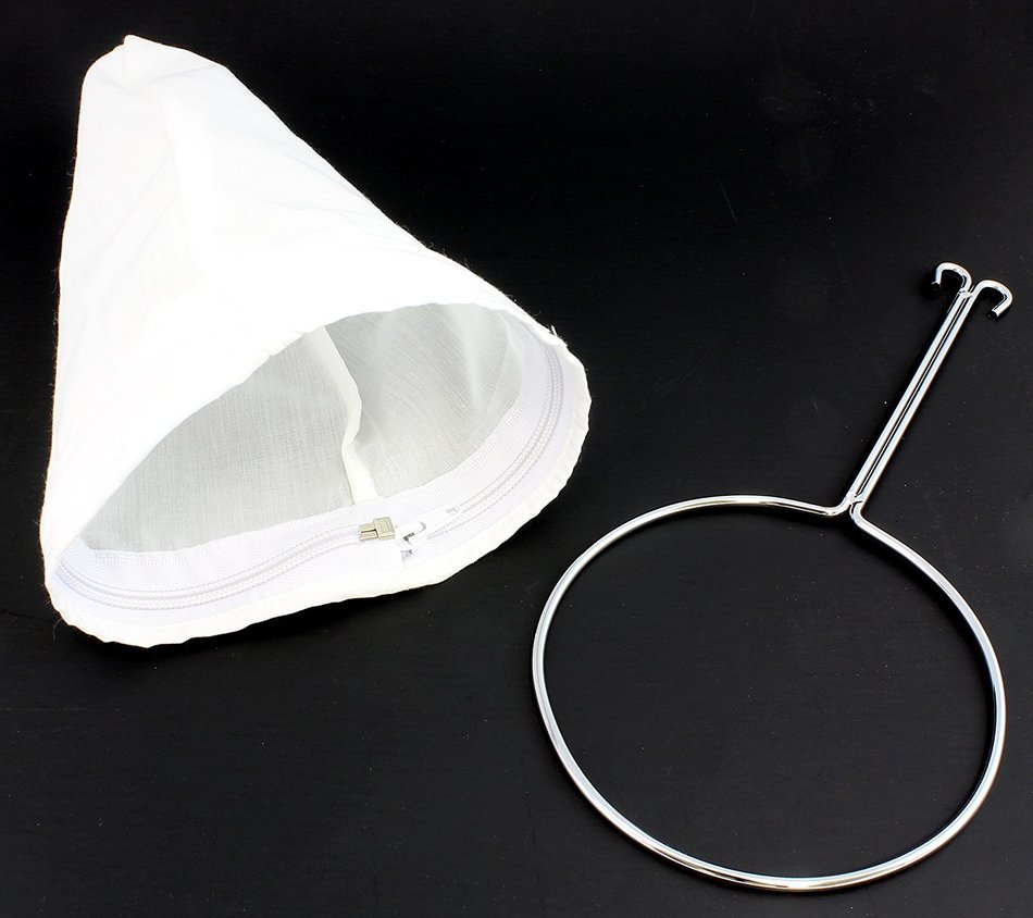 Thai Iced Tea Filter, Traditional Stainless Steel Thai Tea Strainer with Zipper Removable Strainer Sock N10
