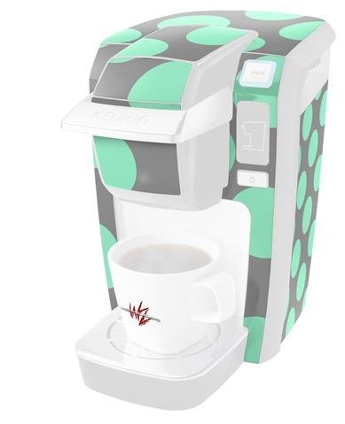Kearas Polka Dots Mint And Gray - Decal Style Vinyl Skin fits Keurig K10 Mini Plus Coffee Makers (KEURIG NOT INCLUDED) N3