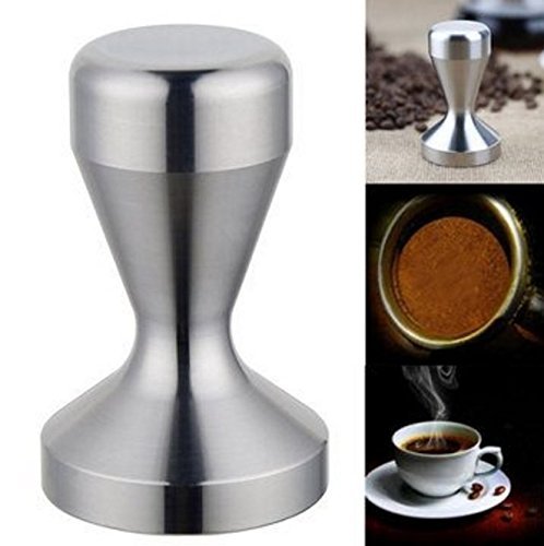 51mm Stainless Steel Silver Coffee Bean Tamper Barista Espresso Press Flat Base by Micro Shops N3