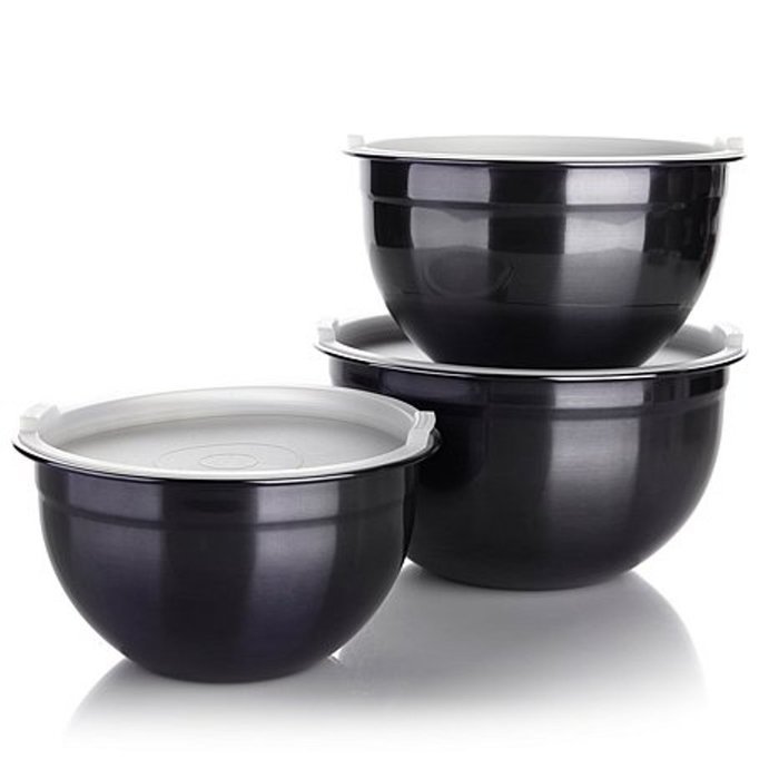 Ming Tsai 6-piece Metallic Prep Bowl and Storage Set - Black