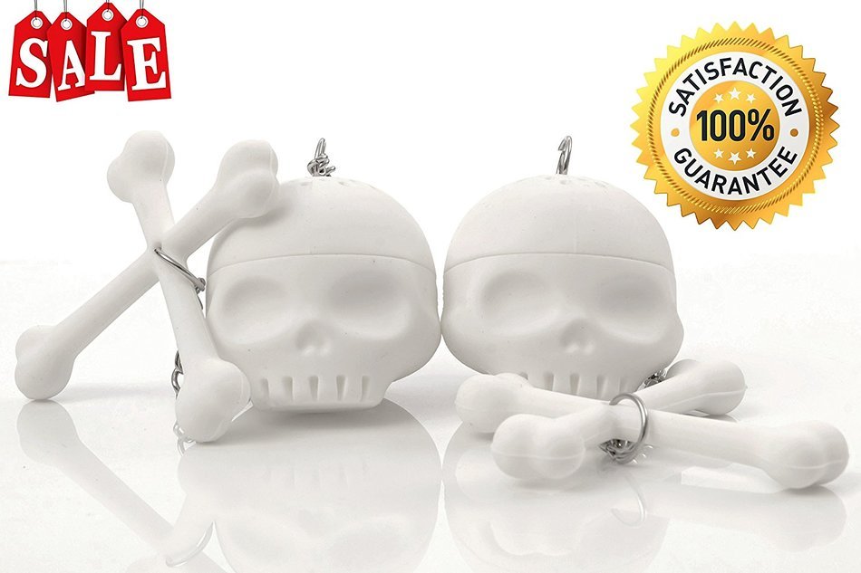 Wishstone Mr & Mrs Bone Sugar Skull & Crossbones Tea infuser Set of 2 - Good Addition To Nessie Loch Ness Monster... N5