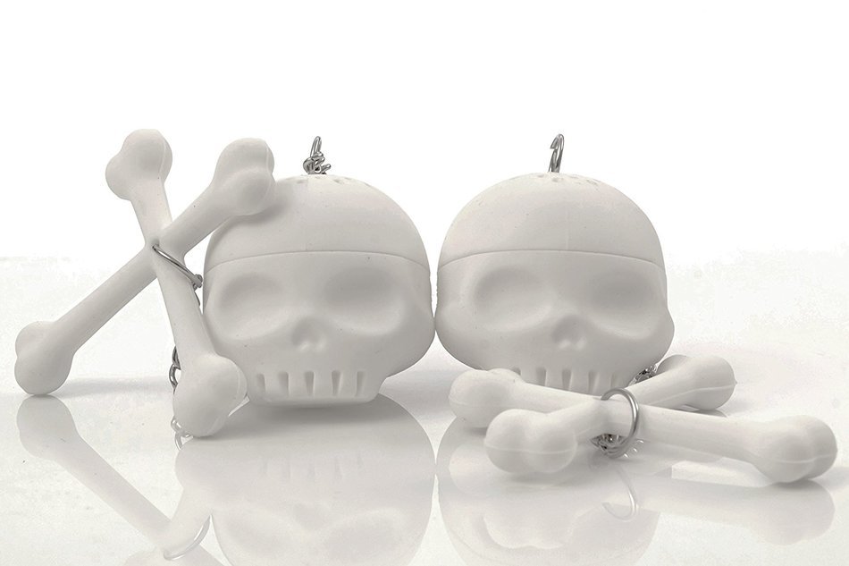 Wishstone Mr & Mrs Bone Sugar Skull & Crossbones Tea infuser Set of 2 - Good Addition To Nessie Loch Ness Monster... N6