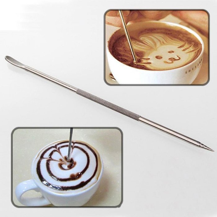 GOOTRADES Coffee Latte Art Pen Stainless Steel Tool Espresso Machine Cafe Home Kitchen (pack of 2) N7