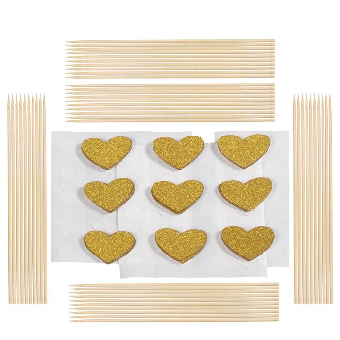 Love Heart Cupcake Toppers, Gold Glitter Heart Large Cupcake Toppers for Golden Wedding, Weddings, Bridal, Baby... N3