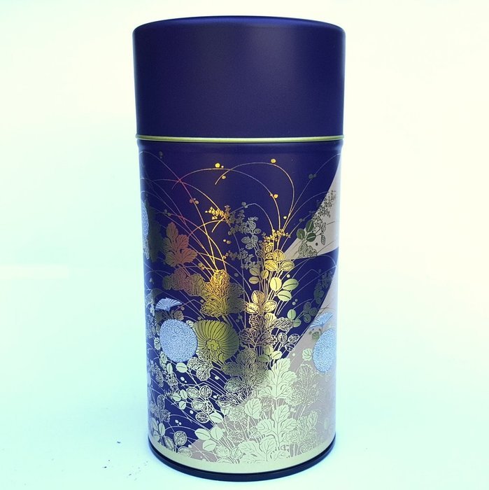 Japanese Metal Tea Tin Canister Shuka no En suitable for 7 oz tea [purple] N3