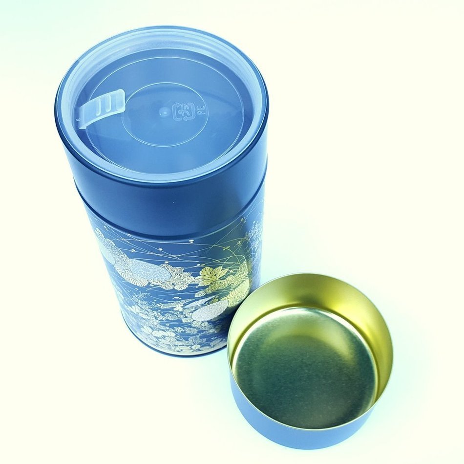 Japanese Metal Tea Tin Canister Shuka no En suitable for 7 oz tea [purple] N4