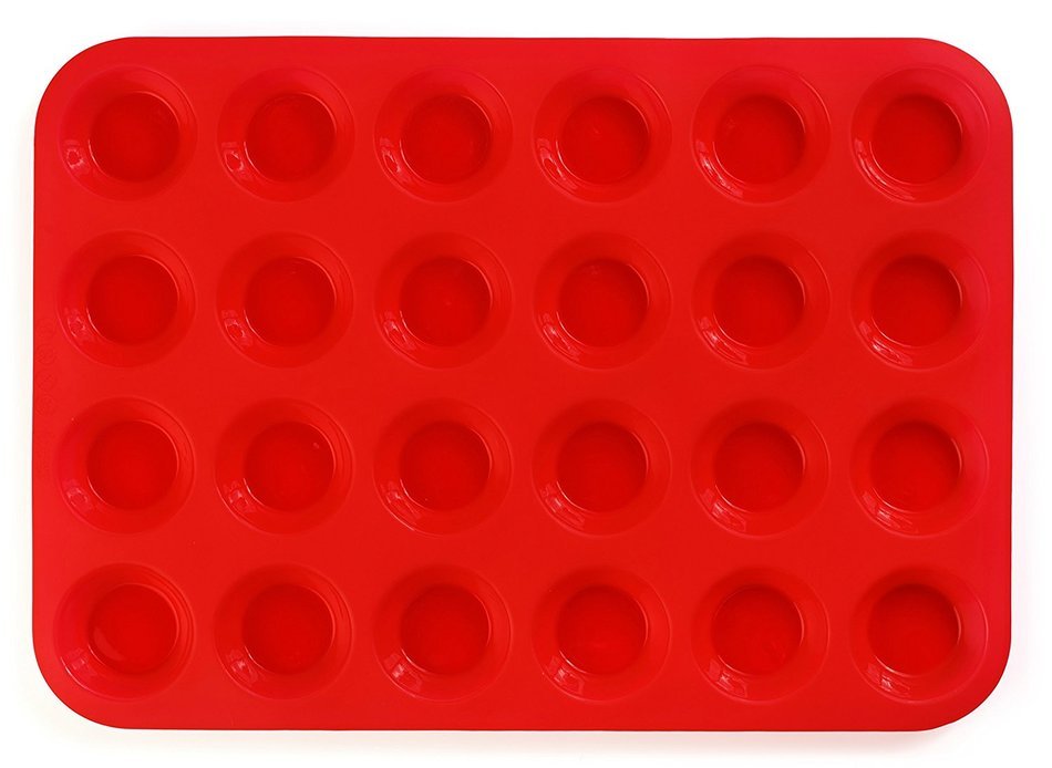24 Cup Silicone Muffin & Cupcake Baking Pan- Non Stick Silicone Mold- BPA-Free Reusable Bakeware- Heat Resistant... N11