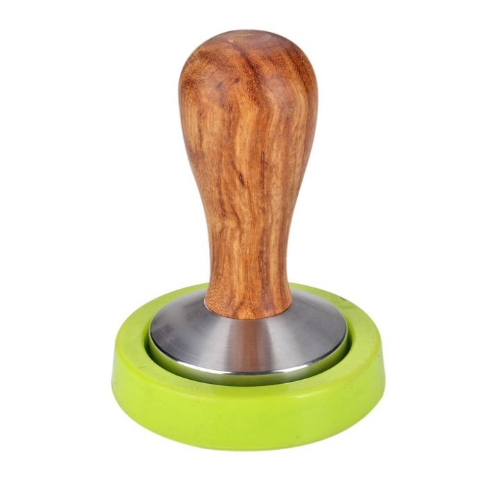 58mm Coffee Tamper Stainless Steel Base Barista Espresso Bean Press Wood Grip N3