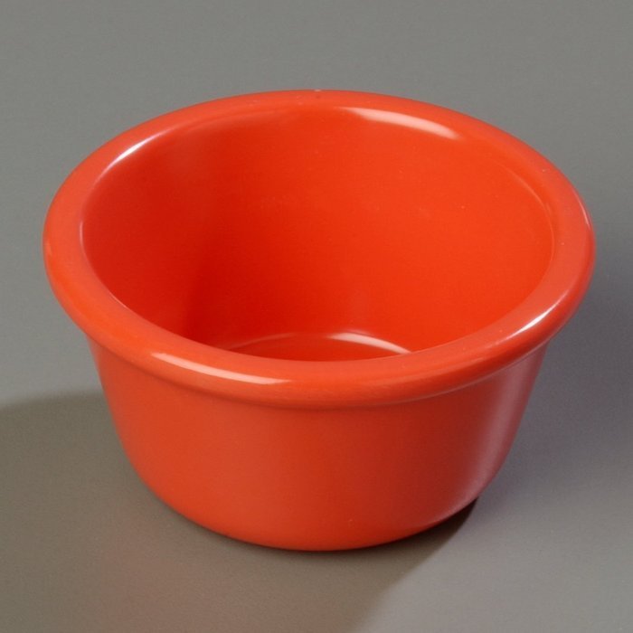 Carlisle S28552 Melamine Smooth Ramekin, 4 oz Capacity, 1.43" Height, Sunset Orange (Case of 48) N6