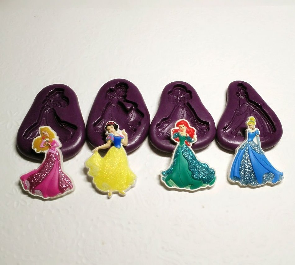 Silicone Molds Princess Moulds (42mm) &nbsp;Aurora Ariel Snow White Cinderella N2