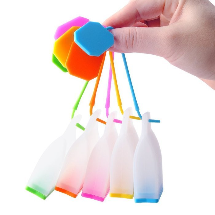 Silicone Tea Bags, Ououdee 5-Pack Reusable Loose Leaf Tea Infuser Strainer for Tea Cups, Mugs and Teapots-BPA... N3