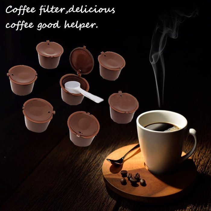 7x Refillable Reusable Coffee Capsules For Dolce Gusto Brewers Refill Cup Filter N5