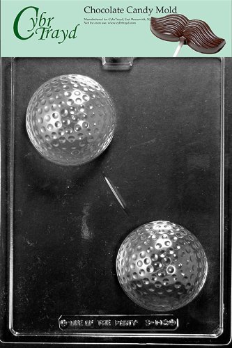 Cybrtrayd S112 Sports Chocolate Candy Mold, Large Golf Ball