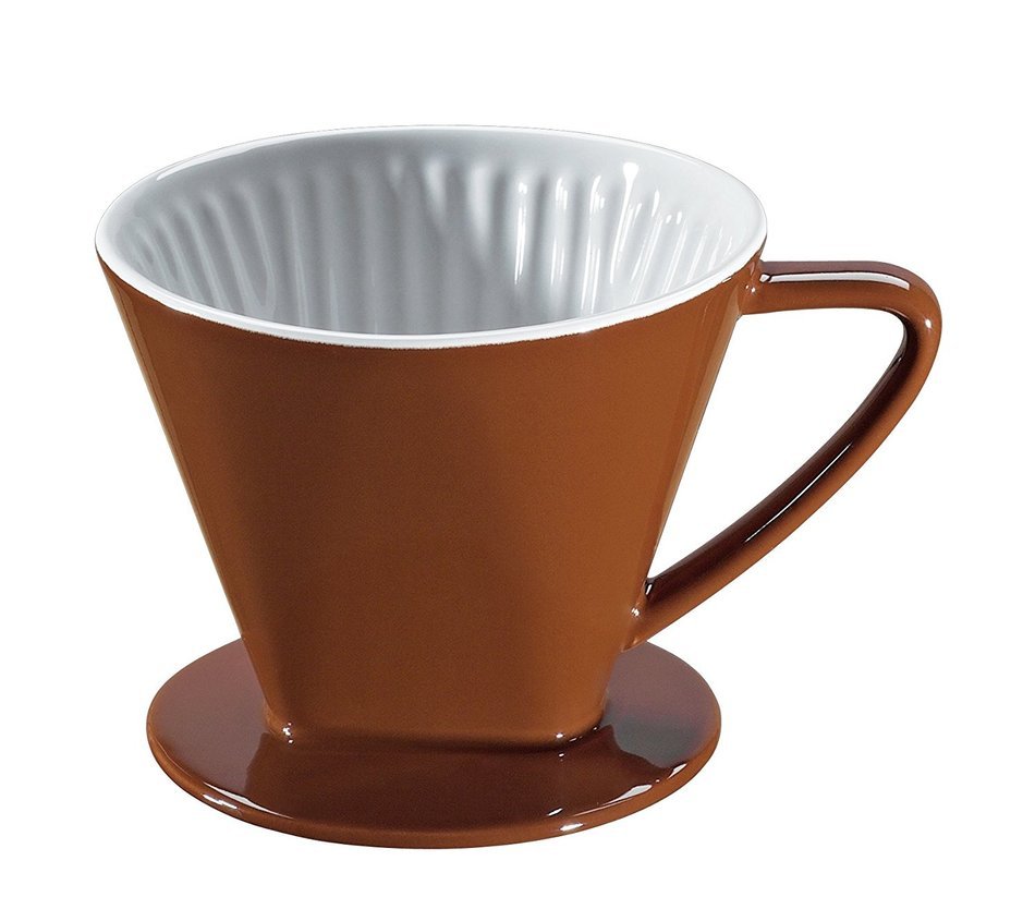 Cilio Size 6 Brown White Porcelain Coffee Filter Holder N3