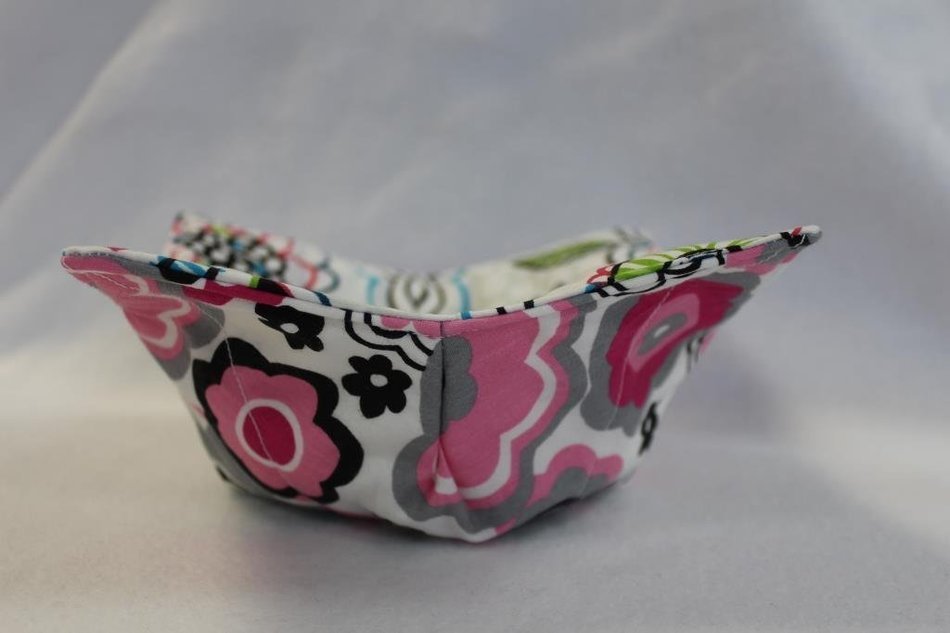 Reversible Microwave Bowl Cozy Bowl Potholder Bowl Holder Flowers N4