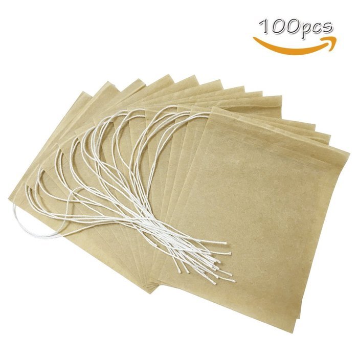 Anlian Disposable Tea Filter Bags Tea Infuser Bags Wood-pulp Paper with Drawstring 100pcs