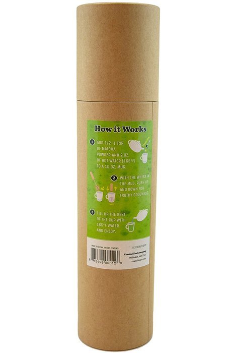 Coastal Tea Rotating Matcha Whisk, Chasen Alternative, Green Tea Mixer, Bamboo Push Handle Whisk N7