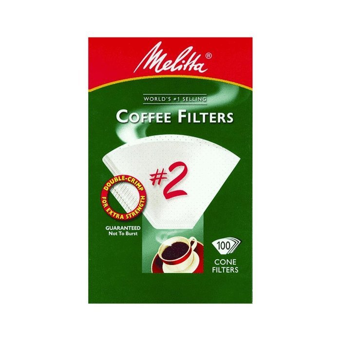 Melitta 622712 100-Pack #2 White Cone Coffee Filters