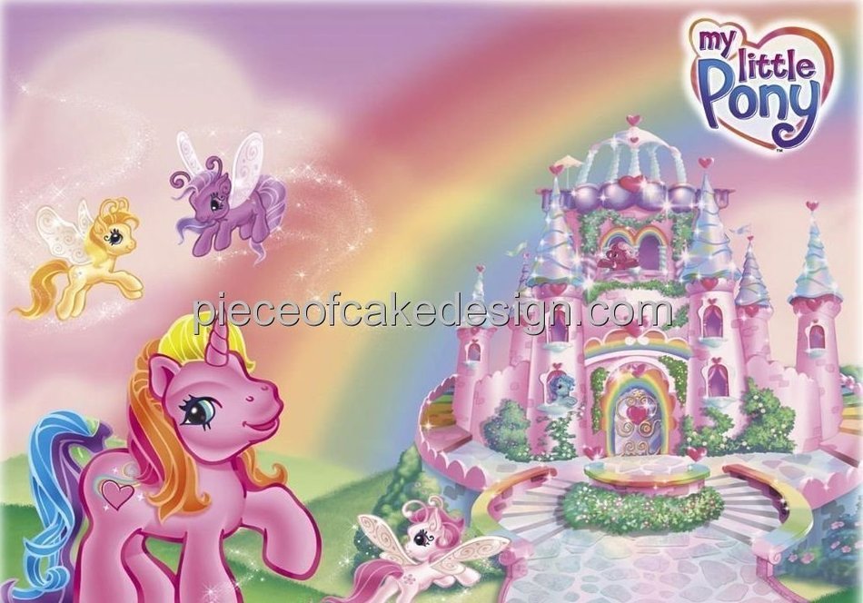 1/4 Sheet ~ My Little Pony Castle Birthday ~ Edible Image Cake/Cupcake Topper!!!