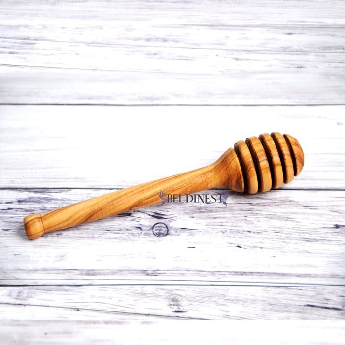 Sale! Olive Wood 6" Wooden Olive Wood Honey Dipper, Wooden Honey Tools, Hand-carved Wooden Dipper