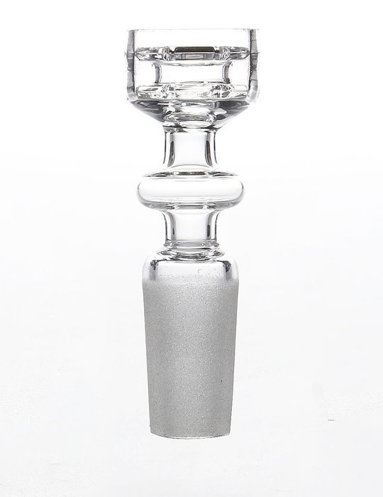 MERITOP Pure Crystal Quartz Double Stack Stacker Diamond Knot (14mm Male) N7